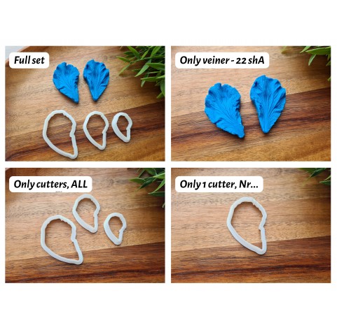 Silicone veiner, Hibiscus petal texture, style 2, set or individually