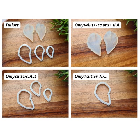 Silicone veiner, Hibiscus petal texture, style 2, set or individually