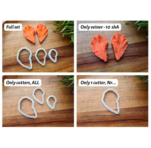 Silicone veiner, Hibiscus petal texture, style 2, set or individually