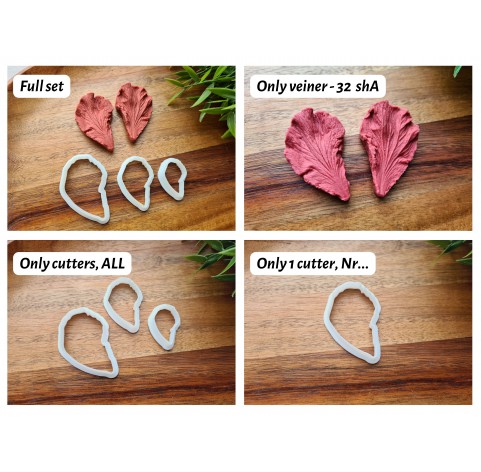 Silicone veiner, Hibiscus petal texture, style 2, set or individually