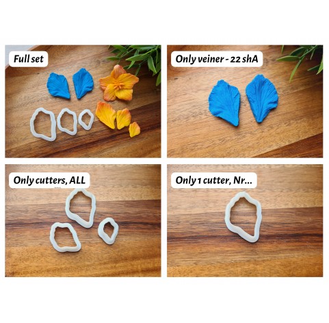 Silicone veiner, Hibiscus petal texture, style 3, set or individually