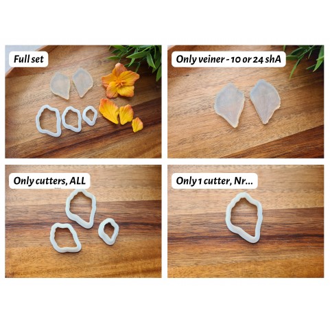 Silicone veiner, Hibiscus petal texture, style 3, set or individually