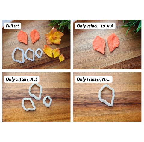 Silicone veiner, Hibiscus petal texture, style 3, set or individually