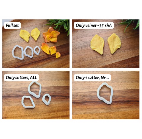 Silicone veiner, Hibiscus petal texture, style 3, set or individually