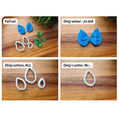 Silicone veiner, Hibiscus leaf, set or individually