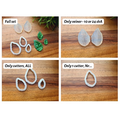 Silicone veiner, Hibiscus leaf, set or individually