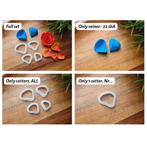 Silicone veiner, Petal texture, style 8, set or individually