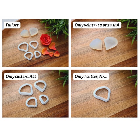 Silicone veiner, Petal texture, style 8, set or individually