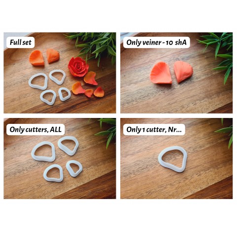 Silicone veiner, Petal texture, style 8, set or individually