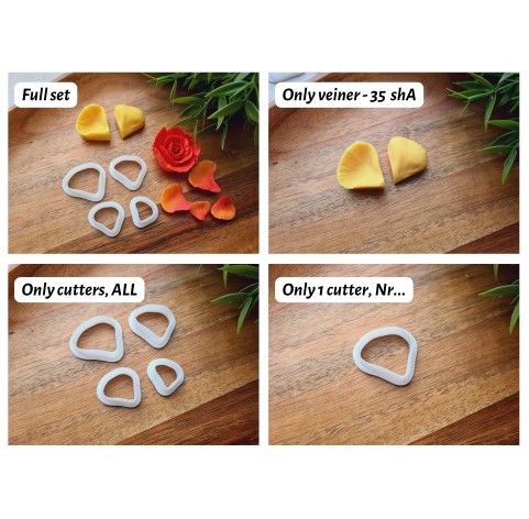 Silicone veiner, Petal texture, style 8, set or individually