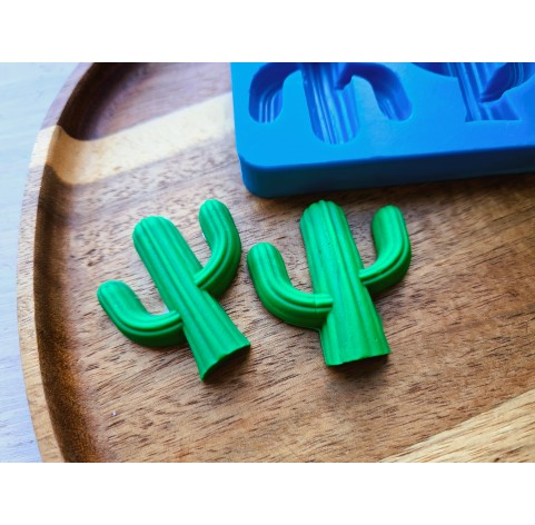 Silicone mold, Cactus, style 1, 2 elements, ~ 3.6*3.8 cm, H:1 cm