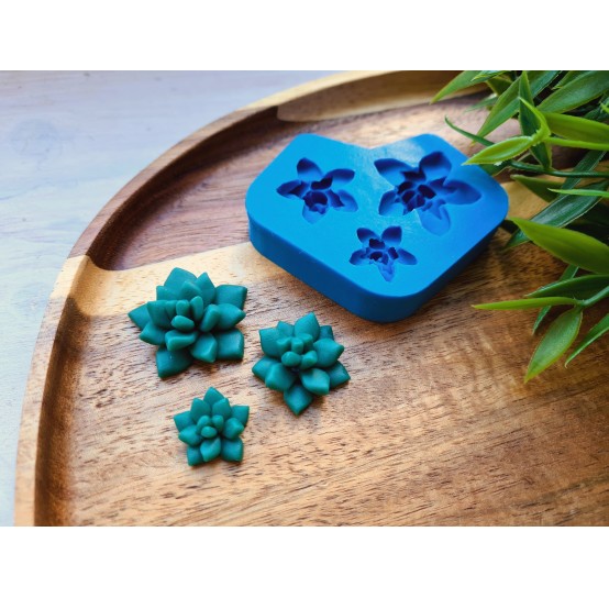 Silicone mold, Succulent, style 15, 3 elements, ~ Ø 1.7-2.8 cm, H:0.7-1.2 cm