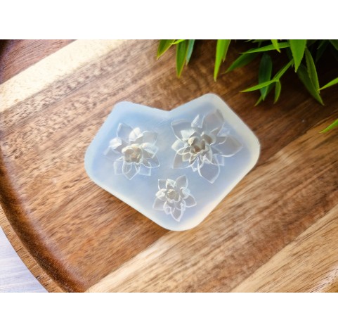 Silicone mold, Succulent, style 15, 3 elements, ~ Ø 1.7-2.8 cm, H:0.7-1.2 cm