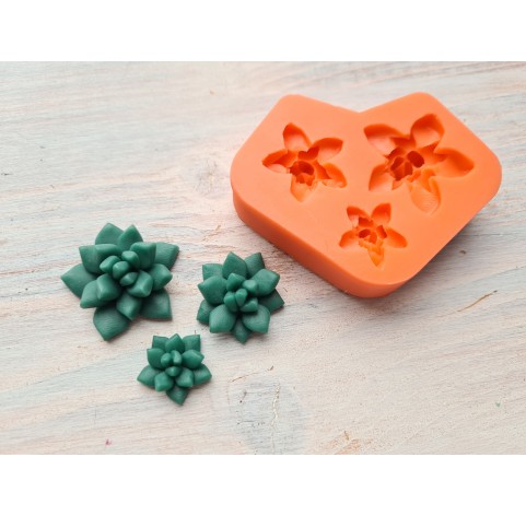 Silicone mold, Succulent, style 15, 3 elements, ~ Ø 1.7-2.8 cm, H:0.7-1.2 cm