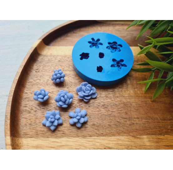 Silicone mold, Succulent, style 16, 6 elements, ~ Ø 1.3-1.8 cm, H:0.8-1.1 cm