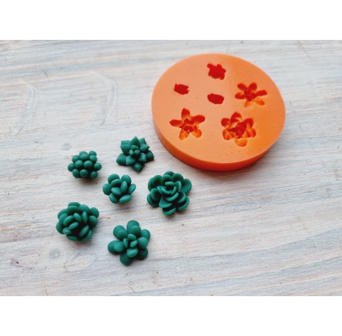 Silicone mold, Succulent, style 16, 6 elements, ~ Ø 1.3-1.8 cm, H:0.8-1.1 cm