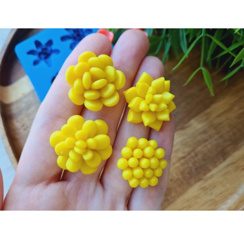 Silicone mold, Succulent, style 18, 4 elements, ~ Ø 2.1-2.4 cm, H:0.9-1.1 cm