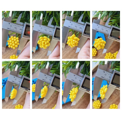 Silicone mold, Succulent, style 18, 4 elements, ~ Ø 2.1-2.4 cm, H:0.9-1.1 cm