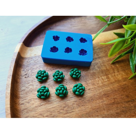 Silicone mold, Succulent, style 23, 6 elements, ~ Ø 1 cm, H:0.5 cm