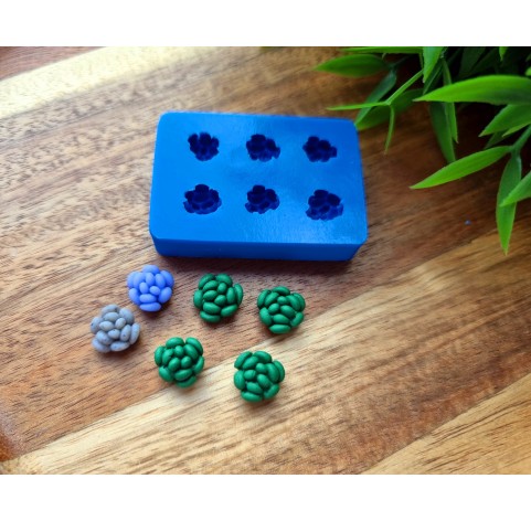 Silicone mold, Succulent, style 23, 6 elements, ~ Ø 1 cm, H:0.5 cm