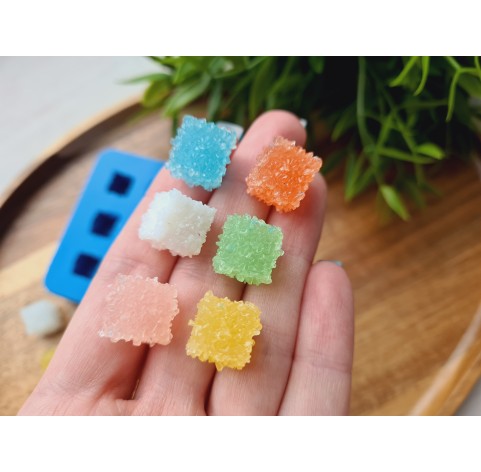 Silicone mold, Sugar candy, style 1, cubes, 9 elements, ~ 1.3 cm