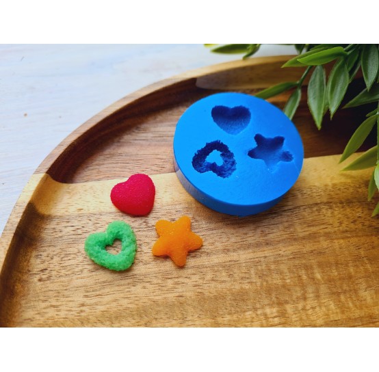 Silicone mold, Sugar candy, style 2, 3 elements, ~ 1.5-1.8 cm, H:0.6 cm