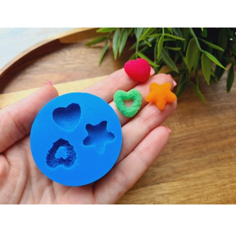 Silicone mold, Sugar candy, style 2, 3 elements, ~ 1.5-1.8 cm, H:0.6 cm