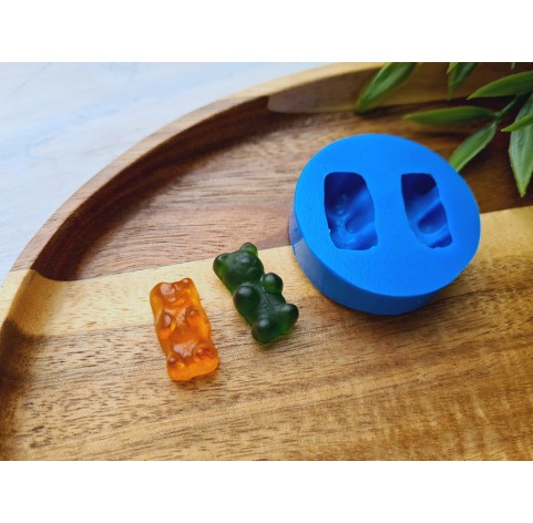 Silicone mold, Jelly candy, style 1, bear, 2 elements, ~ 1.2*2.1 cm, H:0.9 cm