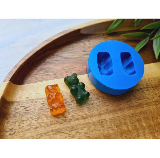 Silicone mold, Jelly candy, style 1, bear, 2 elements, ~ 1.2*2.1 cm, H:0.9 cm