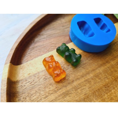 Silicone mold, Jelly candy, style 1, bear, 2 elements, ~ 1.2*2.1 cm, H:0.9 cm