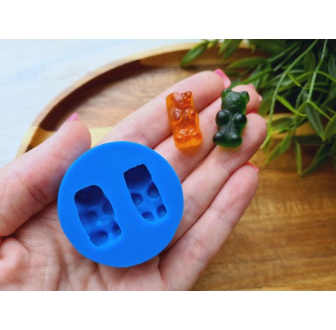 Silicone mold, Jelly candy, style 1, bear, 2 elements, ~ 1.2*2.1 cm, H:0.9 cm