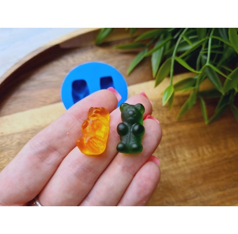 Silicone mold, Jelly candy, style 1, bear, 2 elements, ~ 1.2*2.1 cm, H:0.9 cm