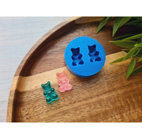 Silicone mold, Jelly candy, style 2, bear, 2 elements, ~ 1*1.7 cm, H:0.7 cm