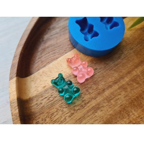 Silicone mold, Jelly candy, style 2, bear, 2 elements, ~ 1*1.7 cm, H:0.7 cm