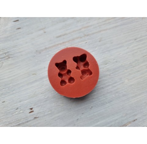 Silicone mold, Jelly candy, style 2, bear, 2 elements, ~ 1*1.7 cm, H:0.7 cm