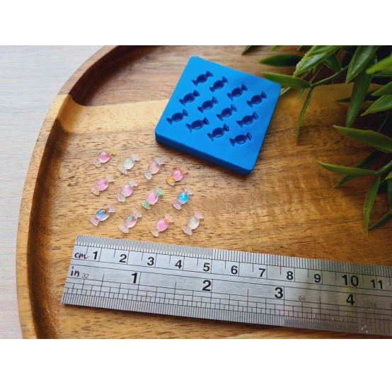 Silicone mold, Candy, style 2, 1/6 miniature, 12 elements, ~ 0.4*0.9 cm,H:0.2 cm