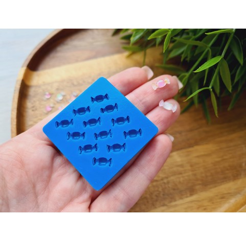 Silicone mold, Candy, style 2, 1/6 miniature, 12 elements, ~ 0.4*0.9 cm,H:0.2 cm