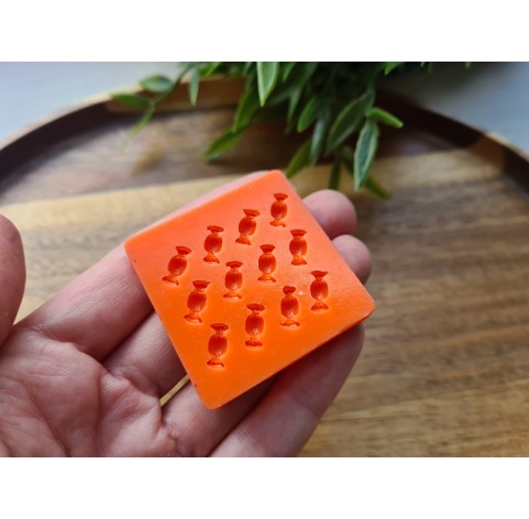 Silicone mold, Candy, style 2, 1:6 miniature, 12 elements, ~ 0.4*0.9 cm,H:0.2 cm