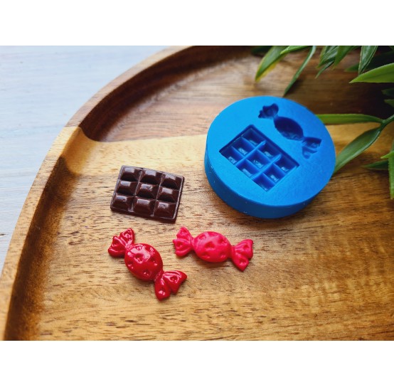 Silicone mold, Set of sweets, style 1, 2 elements, ~ 2-2.4 cm, H:0.3-0.5 cm