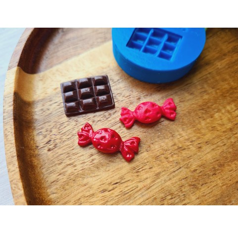 Silicone mold, Set of sweets, style 1, 2 elements, ~ 2-2.4 cm, H:0.3-0.5 cm