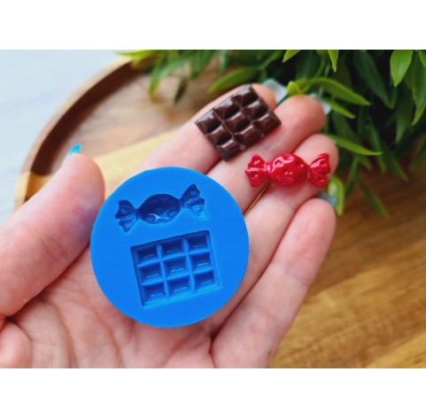 Silicone mold, Set of sweets, style 1, 2 elements, ~ 2-2.4 cm, H:0.3-0.5 cm