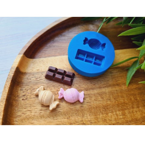 Silicone mold, Set of sweets, style 2, 2 elements, ~ 1-2.3 cm, H:0.5-0.6 cm