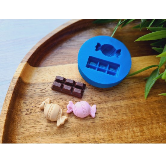Silicone mold, Set of sweets, style 2, 2 elements, ~ 1-2.3 cm, H:0.5-0.6 cm