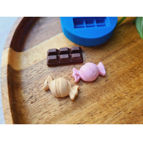 Silicone mold, Set of sweets, style 2, 2 elements, ~ 1-2.3 cm, H:0.5-0.6 cm