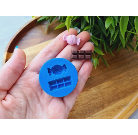 Silicone mold, Set of sweets, style 2, 2 elements, ~ 1-2.3 cm, H:0.5-0.6 cm