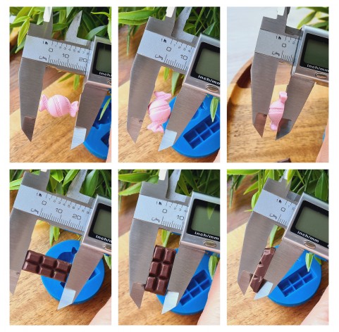 Silicone mold, Set of sweets, style 2, 2 elements, ~ 1-2.3 cm, H:0.5-0.6 cm