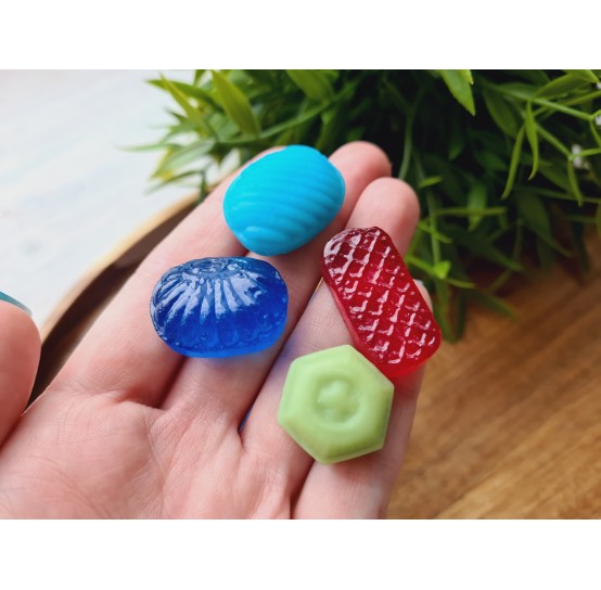 Silicone mold, Set of sweets, style 3, 4 elements, ~ 1.8-2.8 cm, H:0.9-1.2 cm