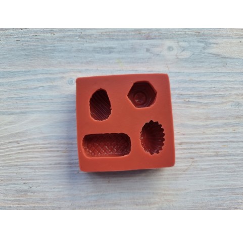 Silicone mold, Set of sweets, style 3, 4 elements, ~ 1.8-2.8 cm, H:0.9-1.2 cm