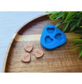 Silicone mold, Candy, style 5, heart, 3 elements, ~ 1.5*1.6 cm, H:0.3 cm