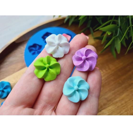Silicone mold, Candy, style 14, flower, 7 elements, ~ Ø 1.8-2 cm, H:0.5 cm